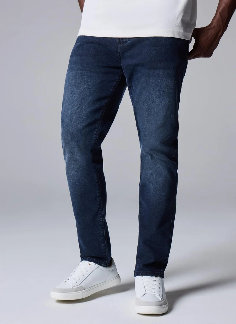 Matalan Blue Blue Black Wash Tapered Jeans for Men | Best Price UAE